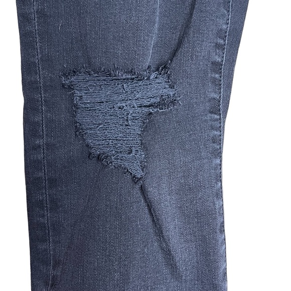 Madewell 9” High Rise Skinny Distressed Raw Hem Black Jeans Size 28 T - Picture 3 of 13